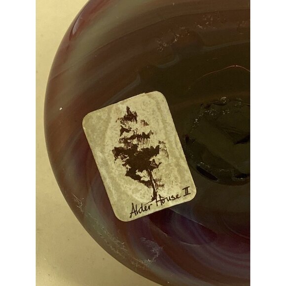 Alder House Oregon Buzz Williams Art Glass 8” Vase Red Signed 1980 Hand Blown - Picture 9 of 10